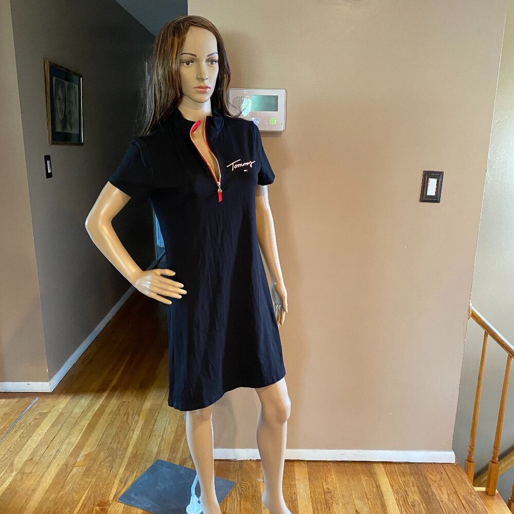Tommy Hilfiger Zip Polo Tommy Logo Dress NWT Size M Preppy!